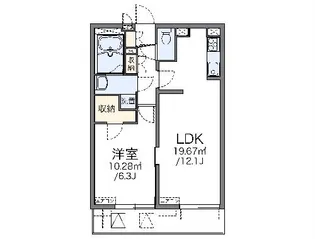 レオパレスルミエール 駒場東大【3階】の間取り