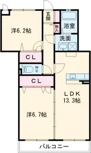 ラフィーネ(ラベンダー)【2階】の間取り