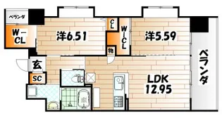 ウィングス西小倉【4階】の間取り