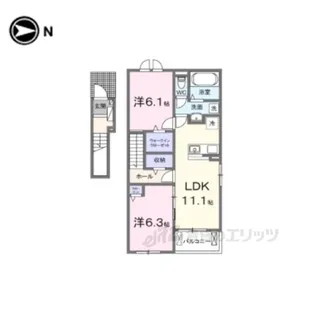 ヒカルサ仰木の里2【2階】の間取り