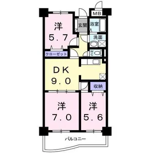 ドリームタウン D【1階】の間取り