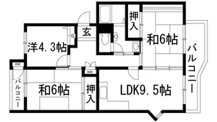 中山五月台12号棟【4階】の間取り