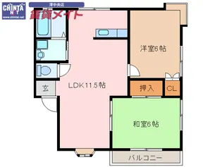 パストラル津C【2階】の間取り