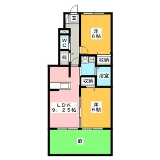 バンブーフィールド【1階】の間取り
