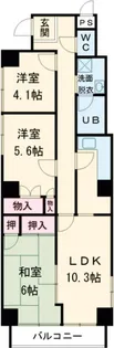 グランドール武戸野【9階】の間取り