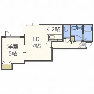 レイディアンス【1階】の間取り