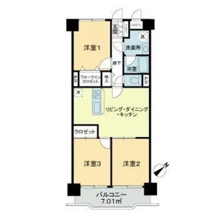 ライオンズガーデン百合ヶ丘【5階】の間取り