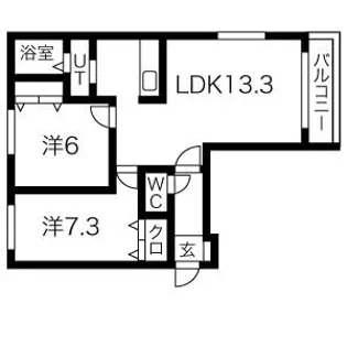 アンソレイエ I【2階】の間取り
