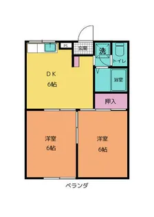 エステートピア八反田【2階】の間取り