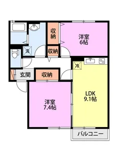 サンシャインA棟【2階】の間取り
