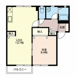 ウイングII B【1階】の間取り