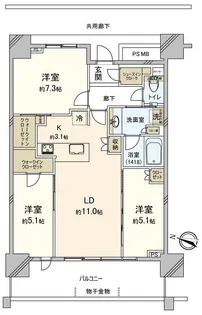URAWA THE TOWER【17階】の間取り