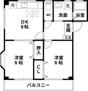 ラ・クラッセ【1階】の間取り