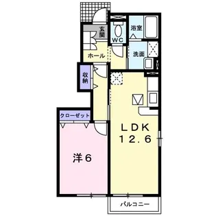 エスポワールB【1階】の間取り