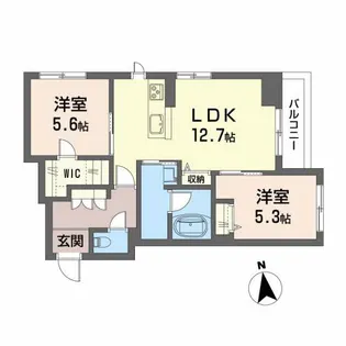 ヒルズ メゾン 薬師堂【2階】の間取り