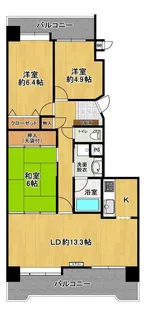 ライオンズガーデン郡山【9階】の間取り