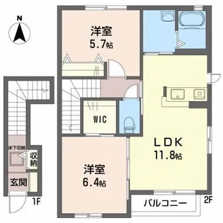 CASA Mai 月【2階】の間取り