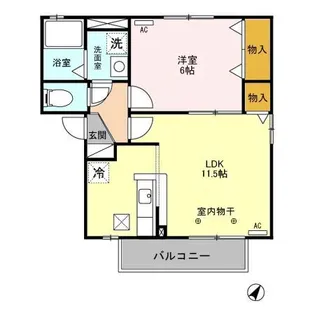 C.F HEIGHTS J【1階】の間取り