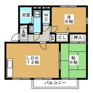 タウンコート岩崎台 B棟【2階】の間取り