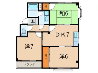 グランジュ-ル甲東園【3階】の間取り