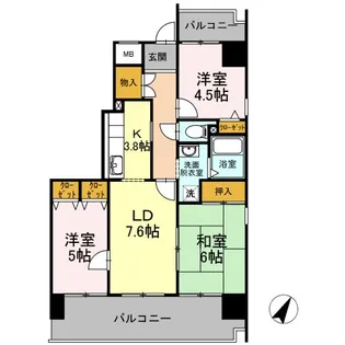 アーバンドエル原【12階】の間取り