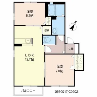 ビラ産島 参番館【2階】の間取り