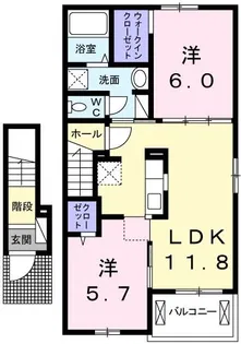 クレセントC【2階】の間取り