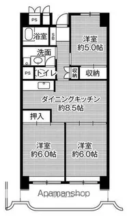 ビレッジハウス岐阜タワー1号棟【3階】の間取り