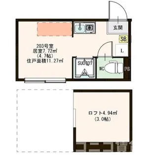 ハーモニーテラス東十条II【2階】の間取り