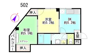 メイプル船引【5階】の間取り