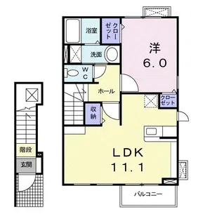 ソレアードユニティI【2階】の間取り
