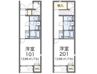 レオネクストワンサイド【2階】の間取り