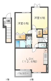 ブリリアント寺家IIB【2階】の間取り