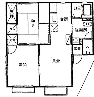 茨城県かすみがうら市下稲吉【アパート】の間取り
