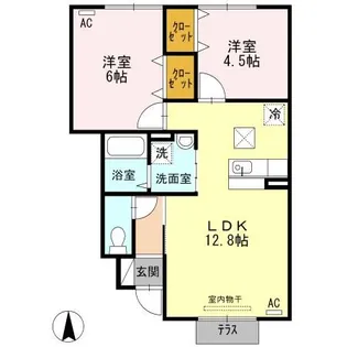 シャルムドミール A棟【1階】の間取り