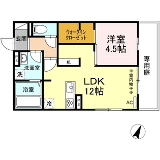 アルバルーチェ黒髪【1階】の間取り