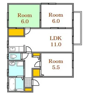 エイトトータス1番館【1階】の間取り