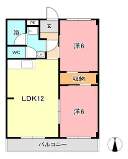 2LDKの間取り画像