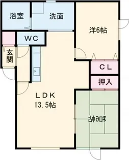 ポプリ北栄【1階】の間取り