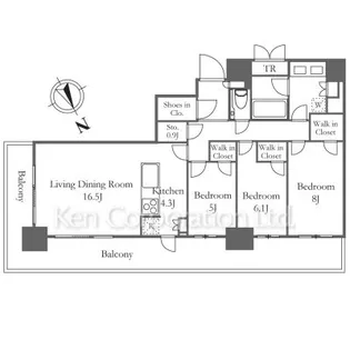 ドレッセタワー新綱島【29階】の間取り