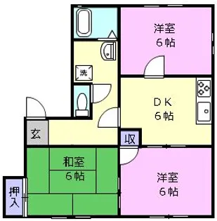 コーポアコギ A【1階】の間取り