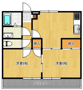 グランハウス岩瀬川A【1階】の間取り