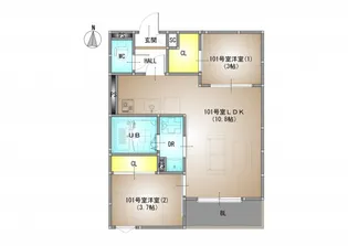 2LDKの間取り画像