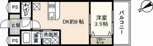 1DKの間取り画像