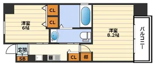 エステムプラザ梅田・中崎町IIIツインマークス サウスレジデンス【8階】の間取り