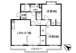 2LDKの間取り画像