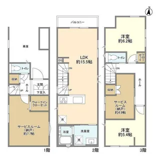 神奈川県横浜市旭区万騎が原【一戸建】の間取り