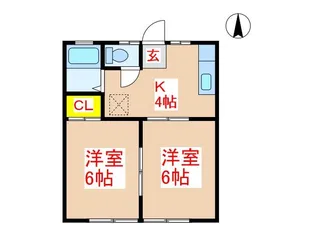 2DKの間取り画像