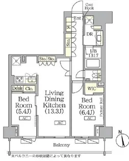 ザ・パークハビオ神楽坂レジデンスSouth【8階】の間取り