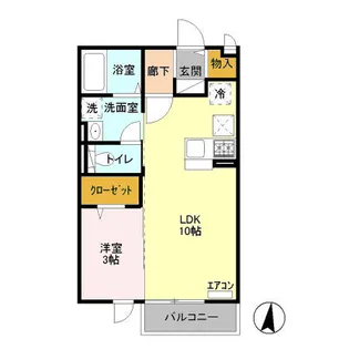 シャルメゾンC棟【1階】の間取り